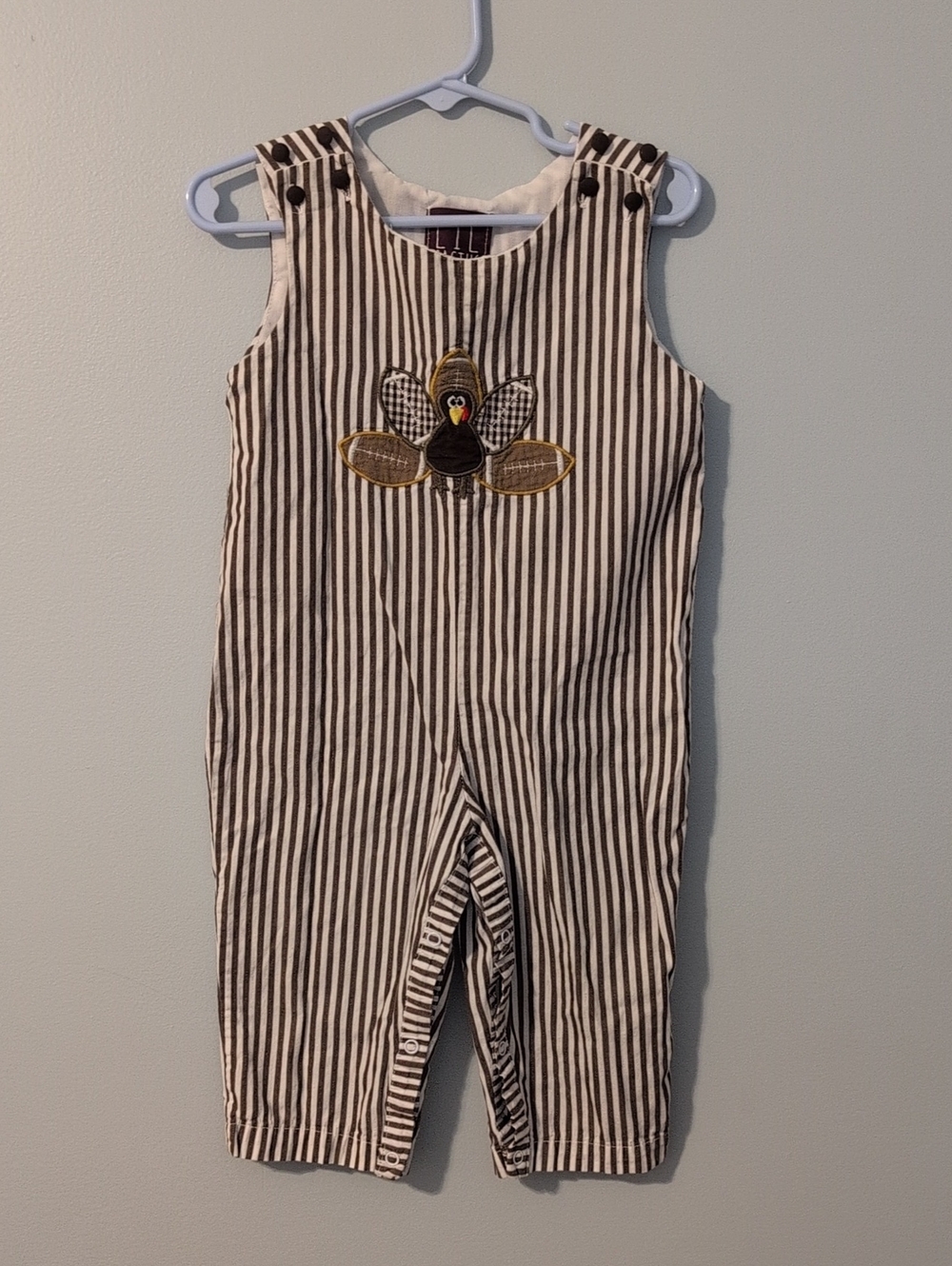 Cactus White and Dark Brown Striped Baby Romper